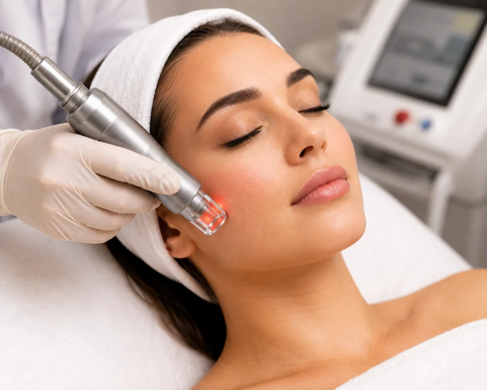 Co2 Laser Resurfacing Fractional CO2 laser resurfacing treatment on the face
