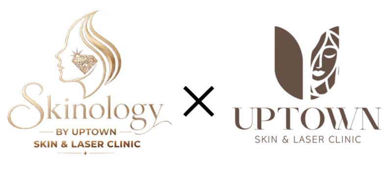 Skinology by Uptown and Uptown Skin & Laser Clinic logos
